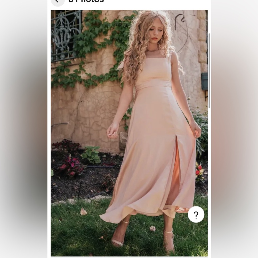 Jessakae peach silky/satin midi dress
